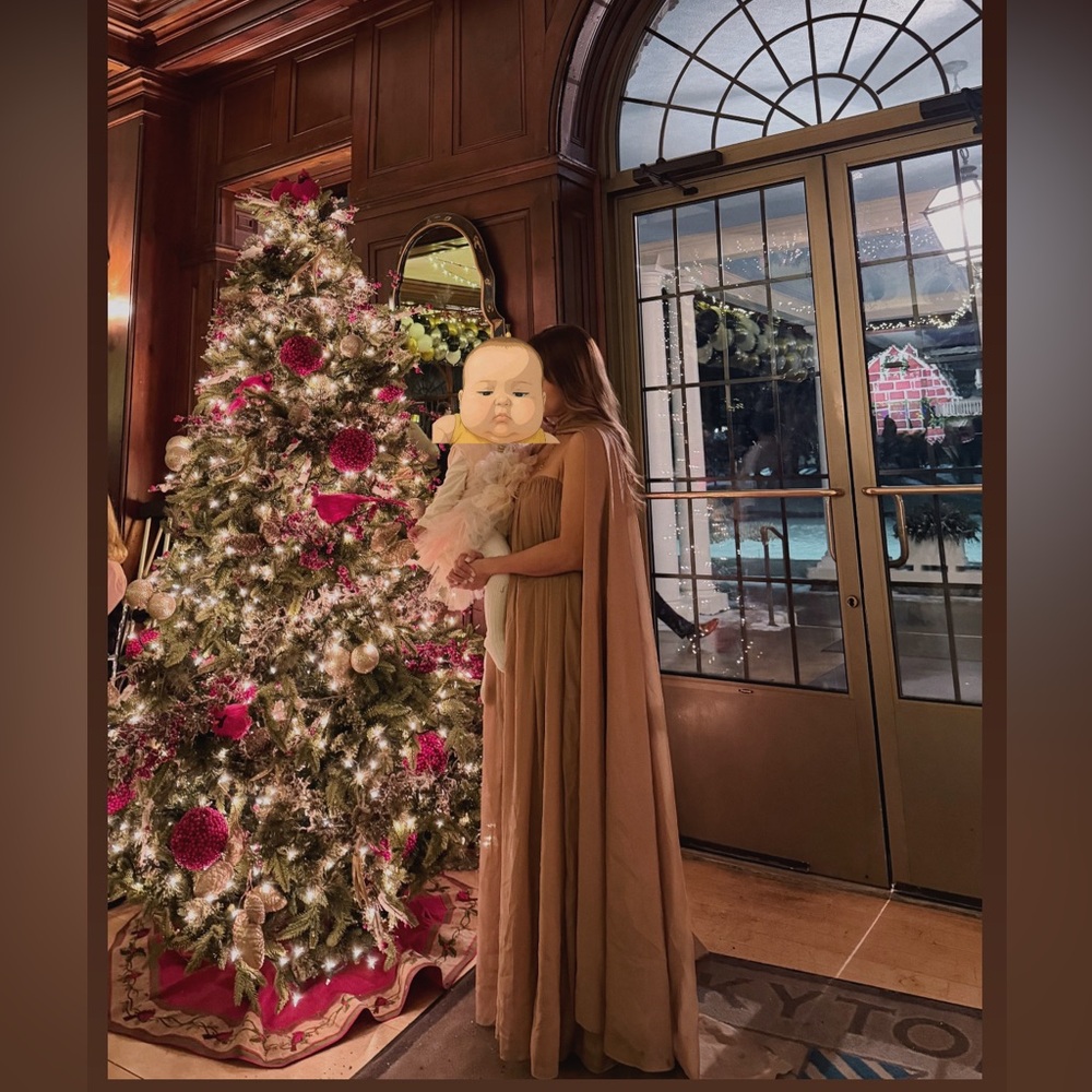 Elegant Brown Maxi Dress 100%silk
